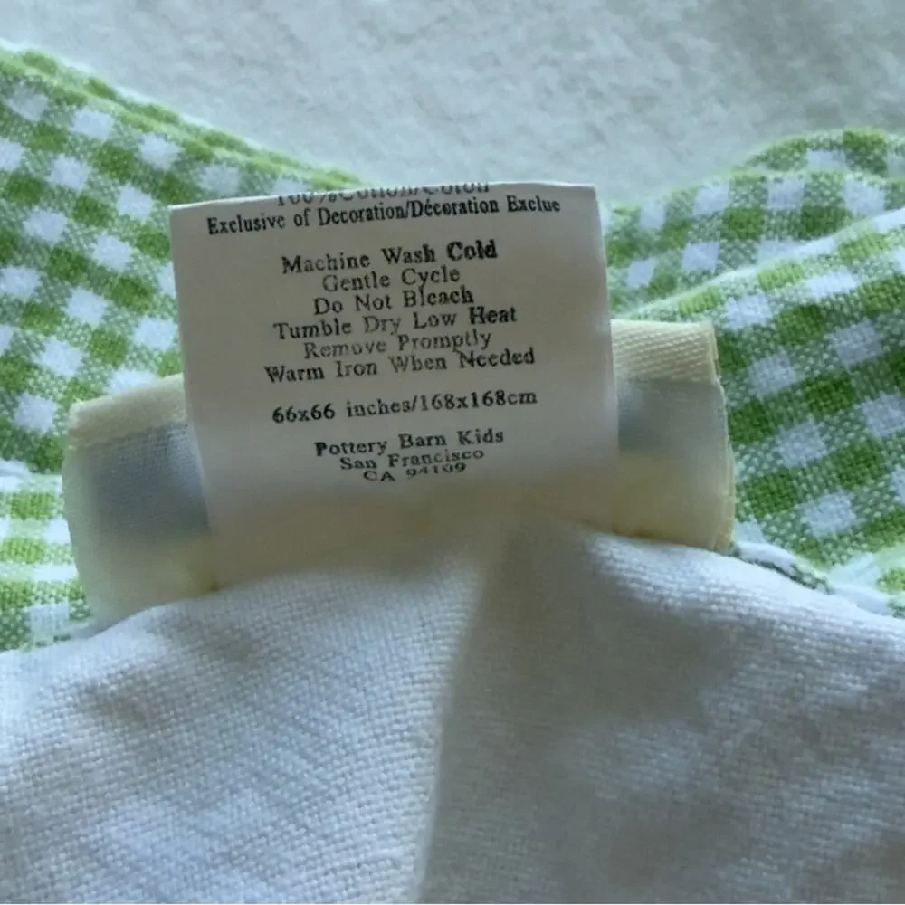 Pottery Barn Kids Easter Cotton Tablecloth Bunny Embroidered Square 60”x61”